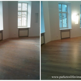 Senų ąžuolinių grindų restauravimas prieš ir po - 3